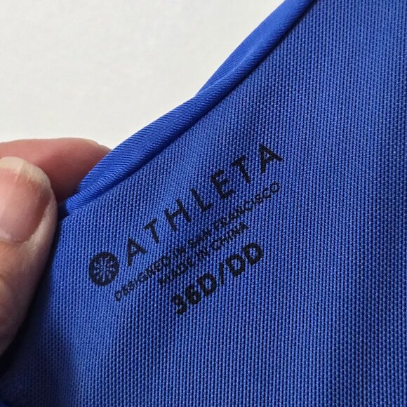 ATHLETA Maldives Size 36D Bra Cup High Neck Tankini Swim Top in Cerulean Blue - Picture 4 of 10
